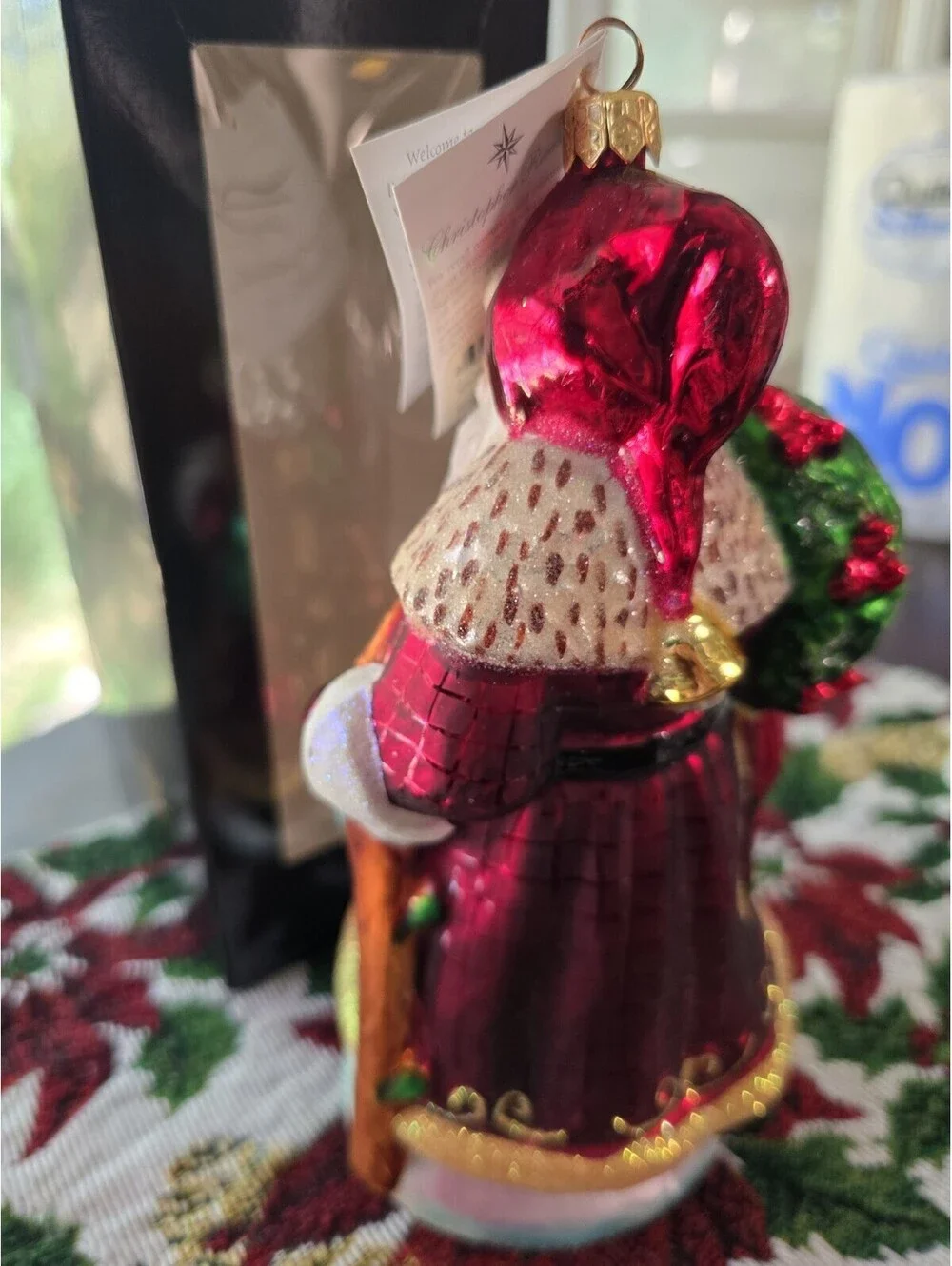 Vtg Christopher Radko Ruby Santa Ornament Christmas Collectible 1999 8.5in